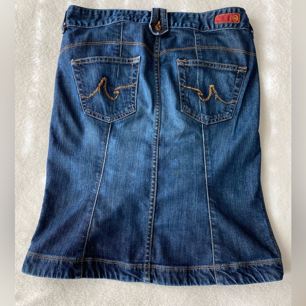 AG Adriano Goldschmied Demure Denim Pencil Skirt Front Slit Pockets size 29 - Picture 10 of 16